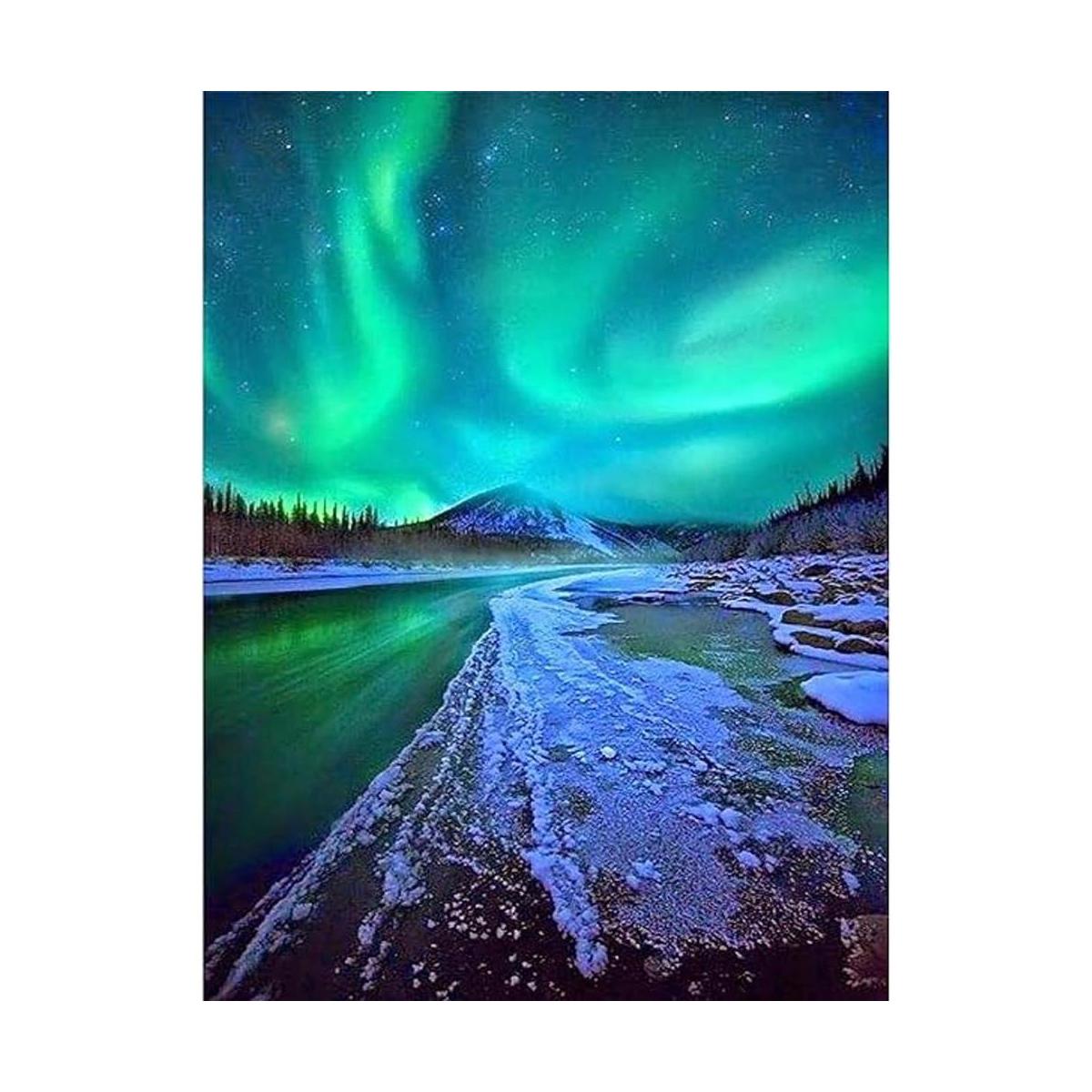 Kit de pintura de diamantes 5D DIY Aurora Borealis Winter