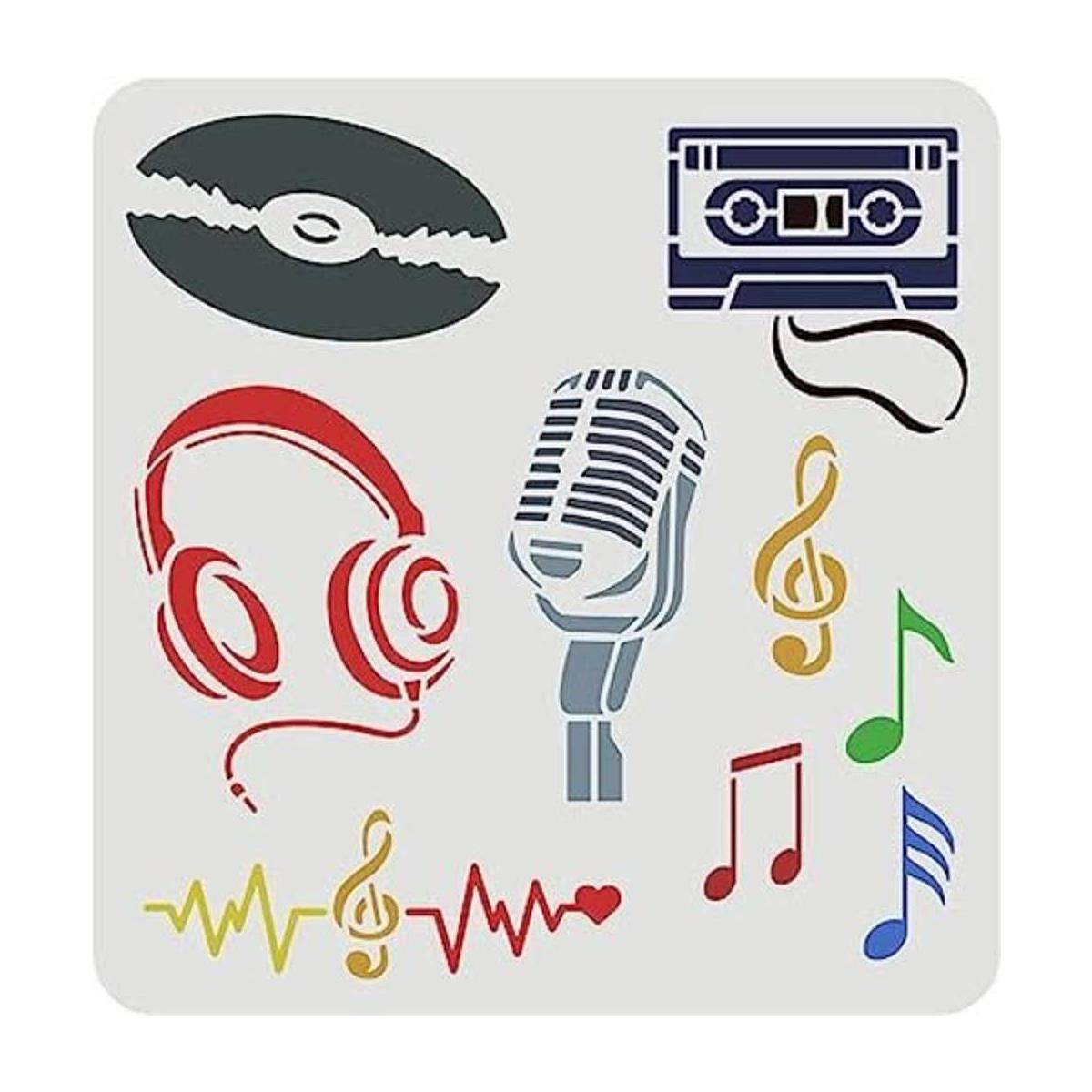 FINGERINSPIRE Plantillas musicales de 11.8 x 11.8