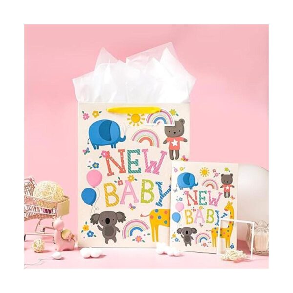 WRAPAHOLIC Bolsa grande de regalo para bebé de 13 pulgadas