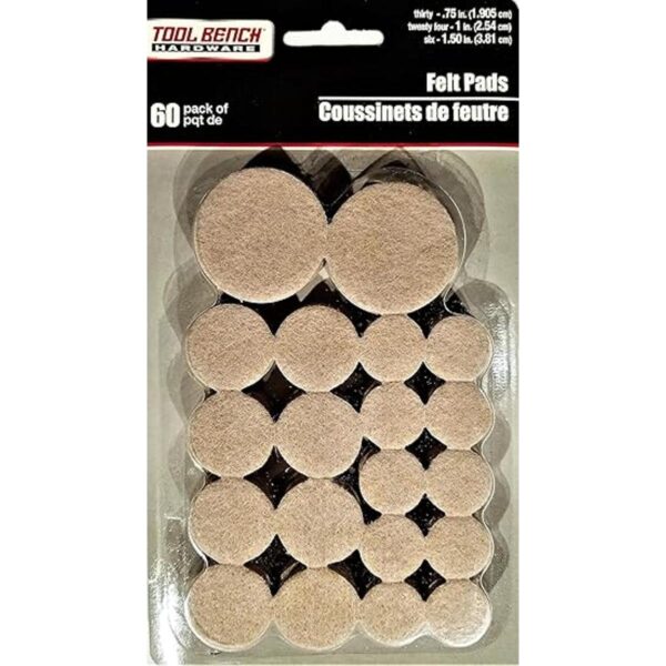 Juego de protectores de fieltro color beige 60 unidades_1