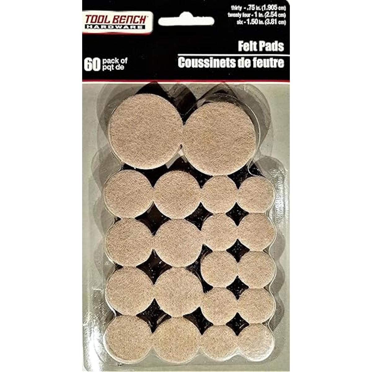 Juego de protectores de fieltro color beige 60 unidades