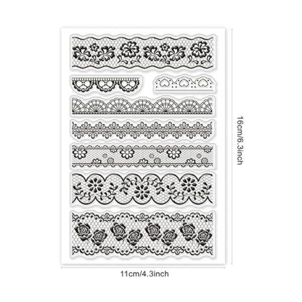GLOBLELAND Sellos transparentes con borde de flores de