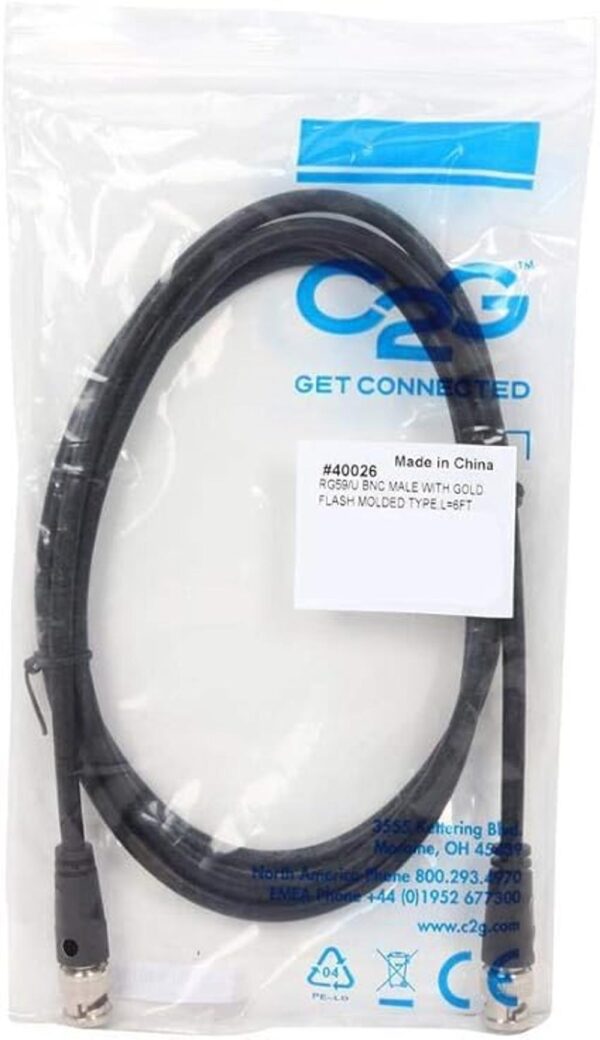 C2G 40027 75 OHM Cable BNC negro 12 pies 12.0 ft_4