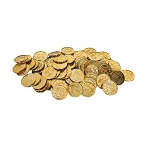 Beistle 100 monedas de plástico dorado con relieve de_1