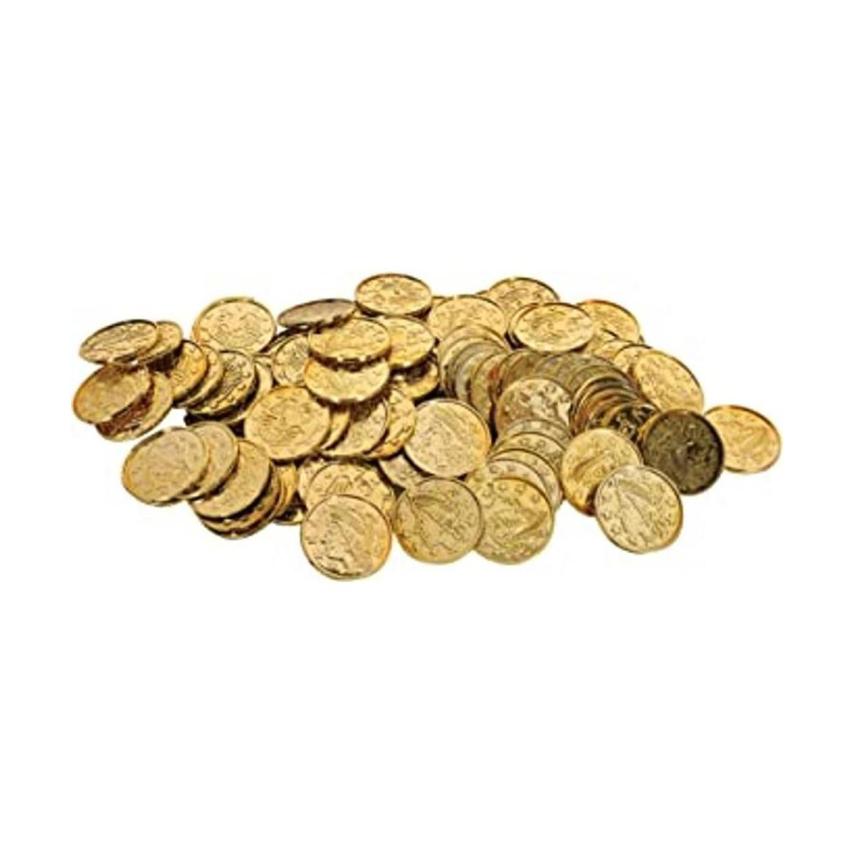 Beistle 100 monedas de plástico dorado con relieve de