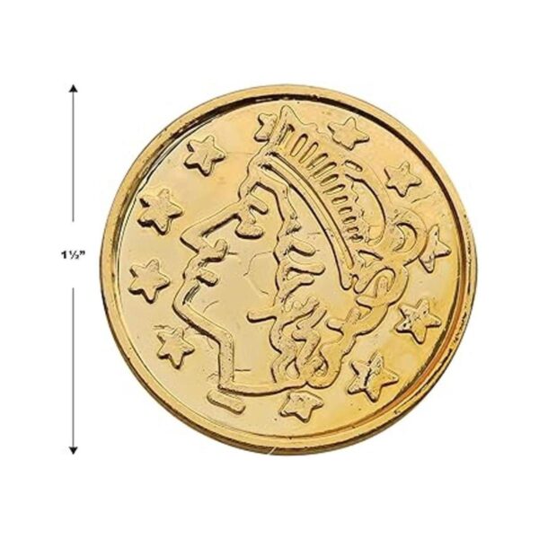 Beistle 100 monedas de plástico dorado con relieve de_4