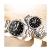Par reloj mecánico automático de cristal zafiro reloj de