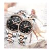 Par reloj mecánico automático de cristal zafiro reloj de