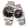 Par reloj mecánico automático de cristal zafiro reloj de