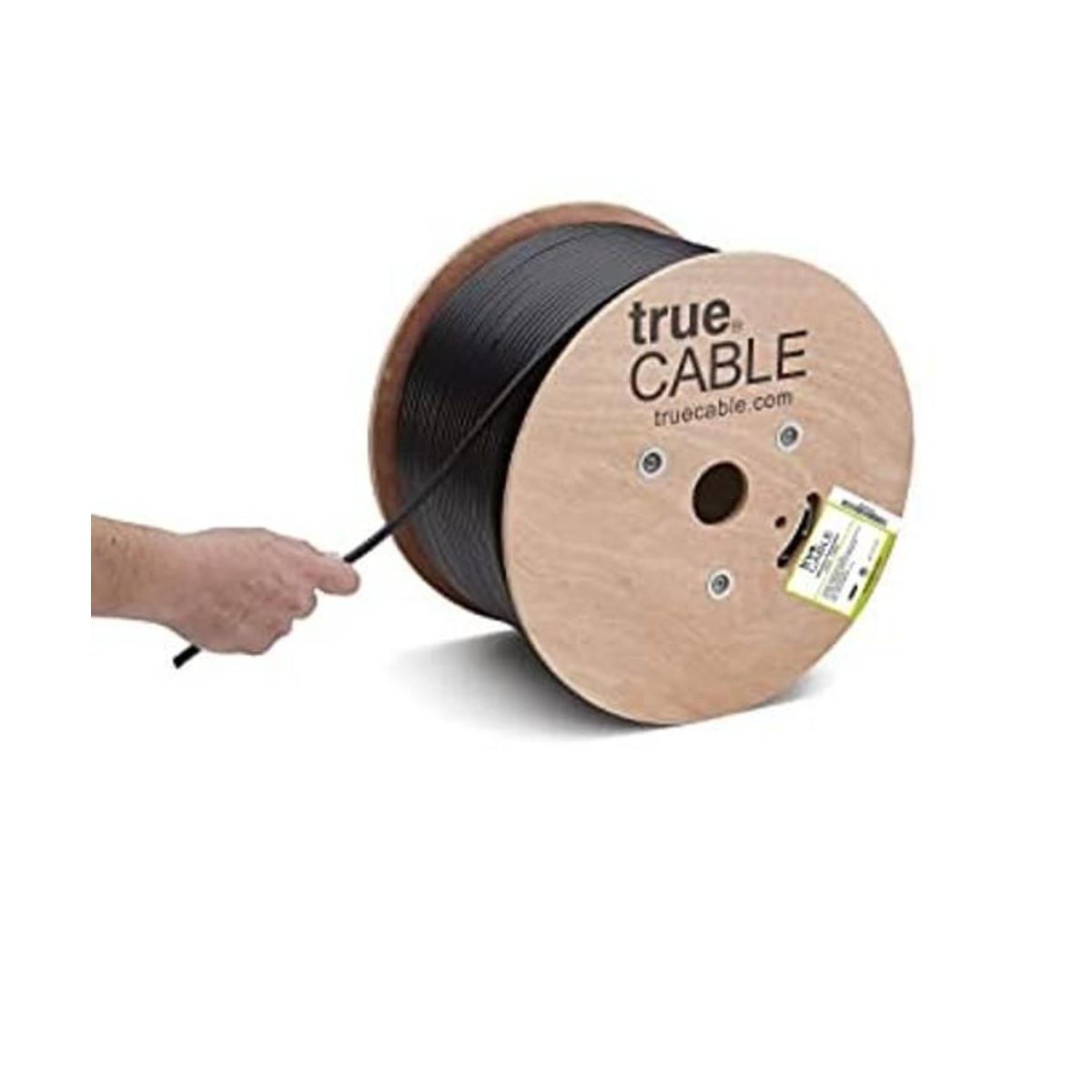TrueCABLE RG6 doble escudo coaxial de 1000 pies negro