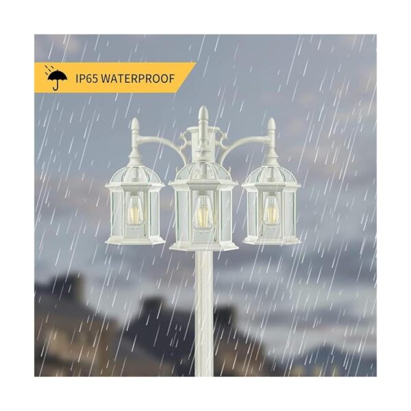 Lámpara de poste de luz para exteriores de 3 cabezas