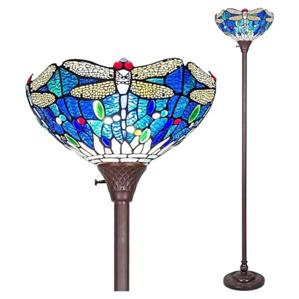 Capulina Lámpara de pie Tiffany Torchiere industrial de