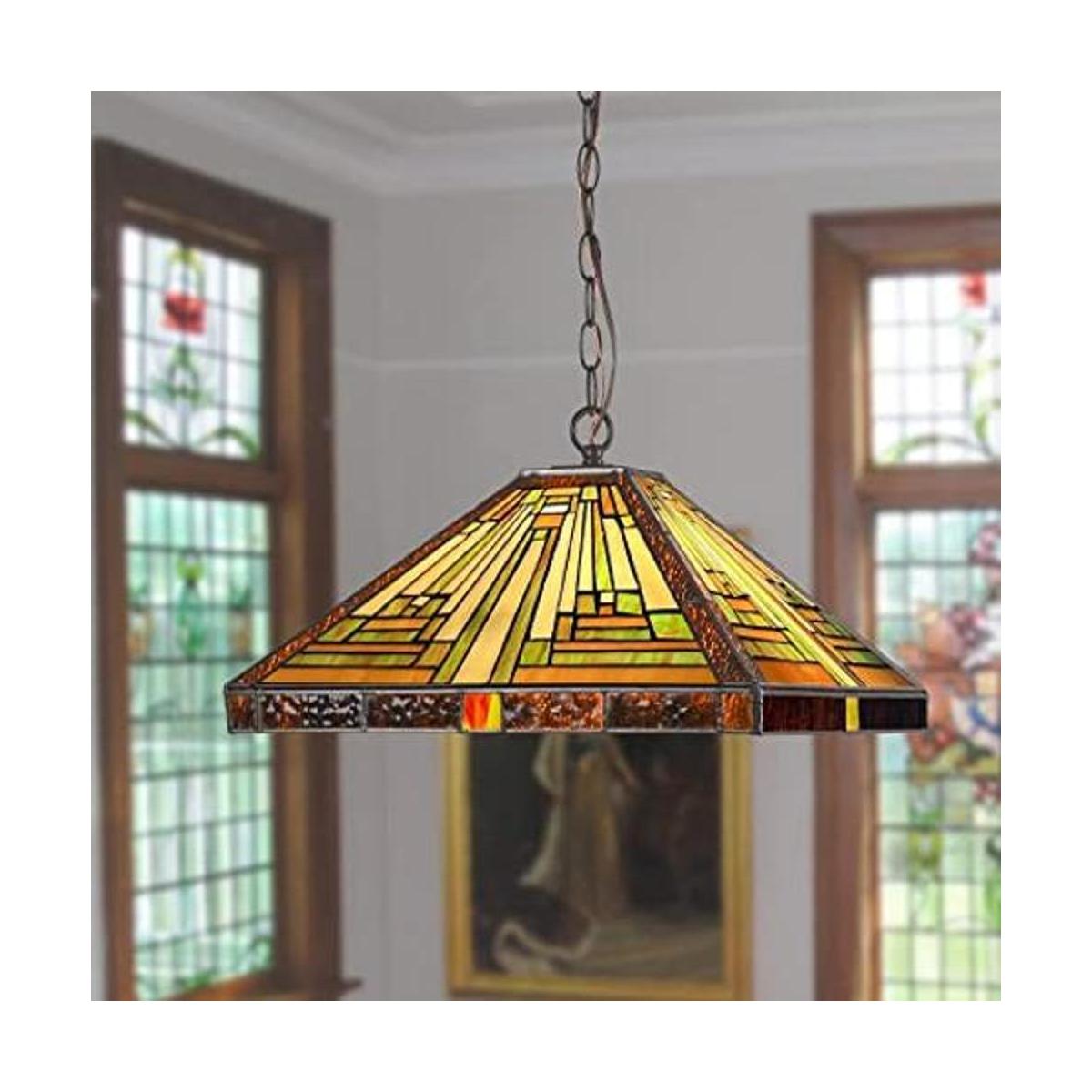 Capulina Tiffany Luces colgantes 2 luces grandes de 16
