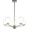 XiNBEi Candelabro de níquel moderno 5 luces lámpara_1