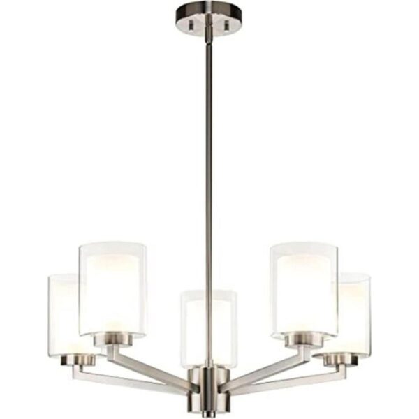XiNBEi Candelabro de níquel moderno 5 luces lámpara_1
