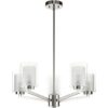 XiNBEi Candelabro de níquel moderno 5 luces lámpara_2
