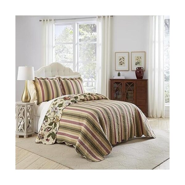WAVERLY Laurel Springs Juego de edredón reversible de 3_2