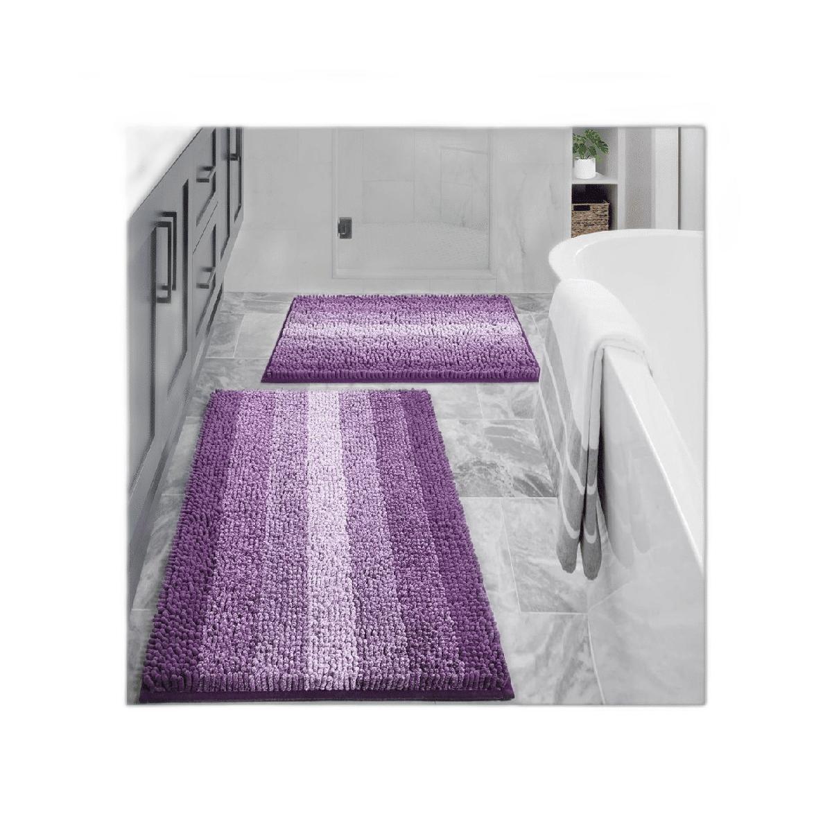 Gibelle Juego de alfombras de baño moradas 2 piezas