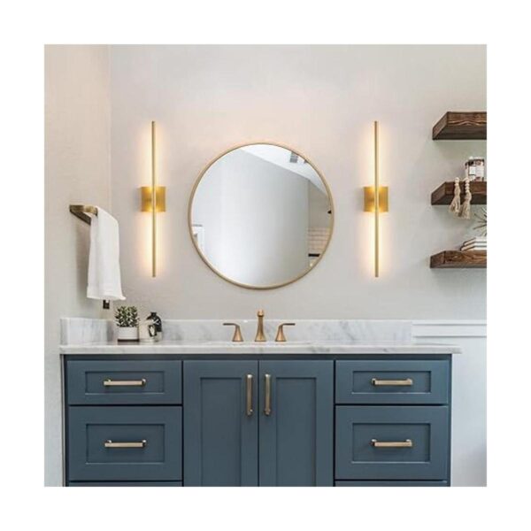Juego de 2 lámparas de baño luces LED doradas para_3