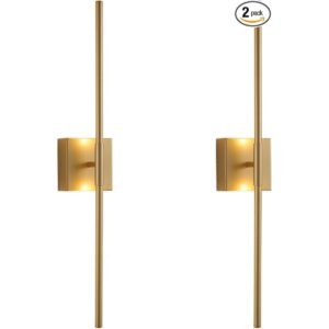 Juego de 2 lámparas de baño luces LED doradas para_1