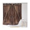 Yookeb Cortina de ducha rústica para baño puerta de_2