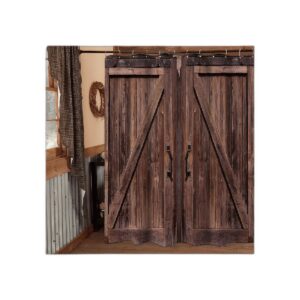 Yookeb Cortina de ducha rústica para baño puerta de_1