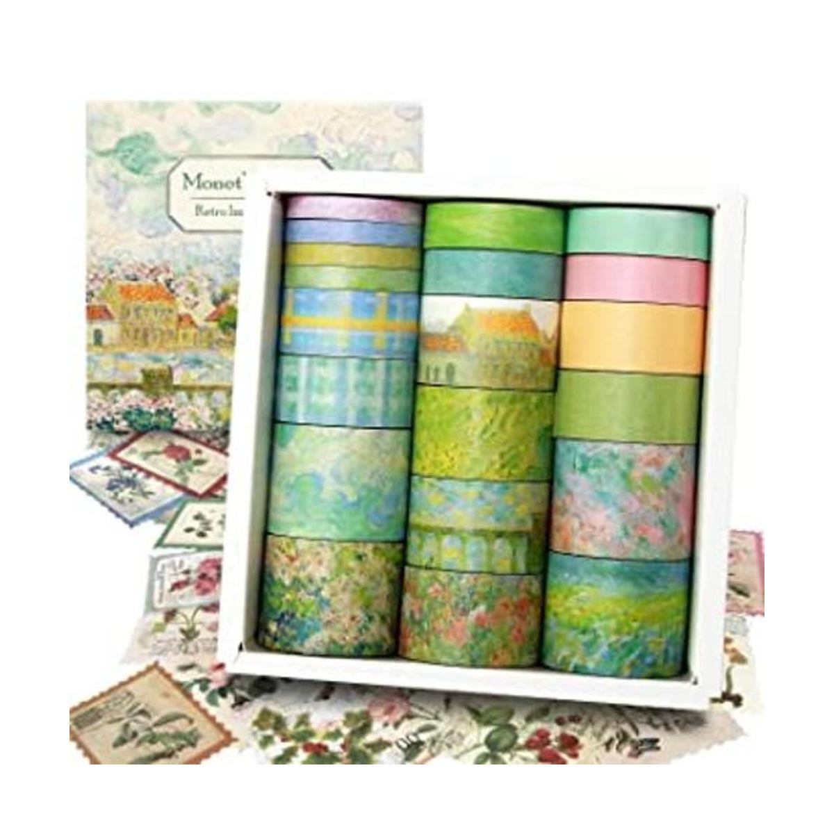 Juego de 20 rollos de cinta washi vintage y 30 piezas de