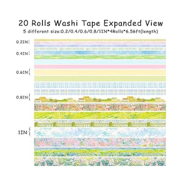Juego de 20 rollos de cinta washi vintage y 30 piezas de_3
