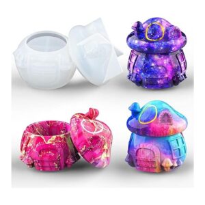Juome Moldes de resina de silicona tarros de hongos