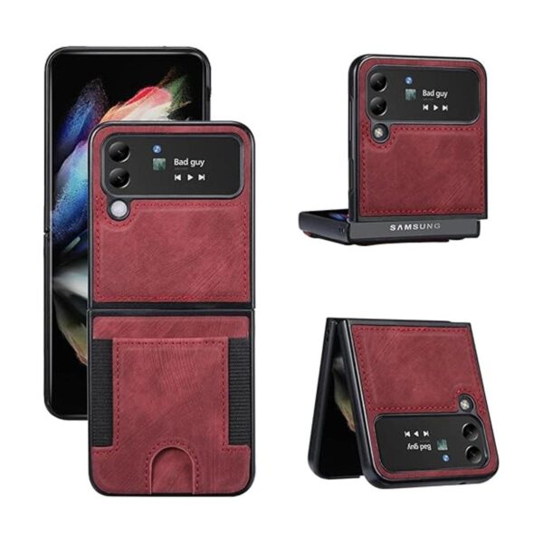 JGY Samsung Z Flip 4 Case Leather Wallet Z Flip 4 Wallet_1