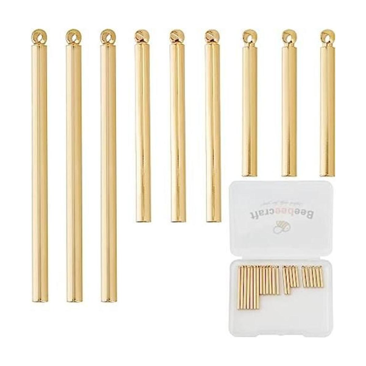 Beebeecraft 1 caja de 30 dijes de barra vertical chapados