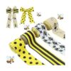 CCINEE 4 rollos de cintas de borde con alambre con abeja