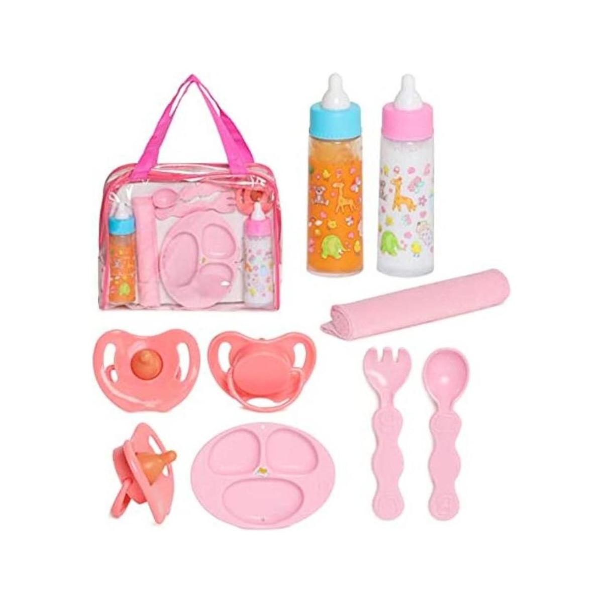 Fash n kolor Juego de alimentación de muñeca con biberones