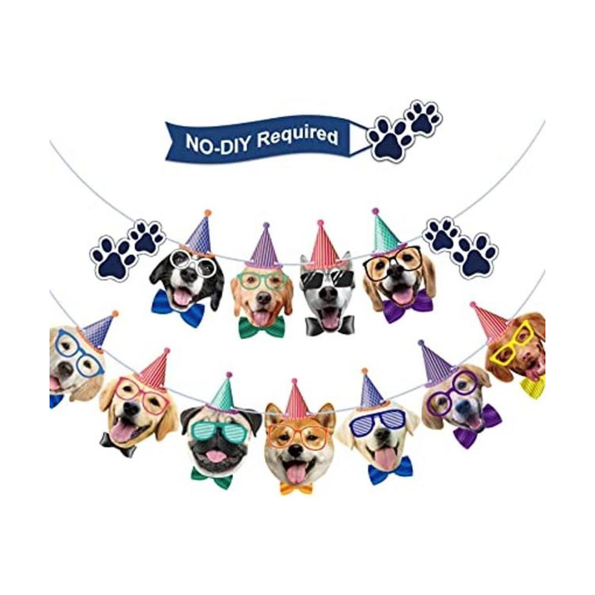 Banner de cumpleaños para perro guirnalda de cumpleaños