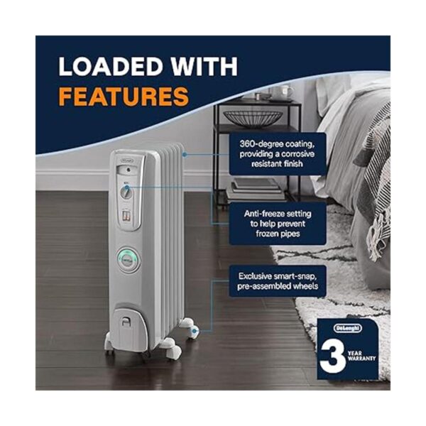 DeLonghi Radiador de aceite portátil EW7707CM sistema de_3