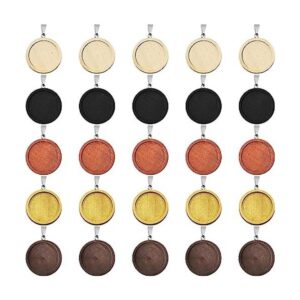 25 bandejas redondas de madera para colgantes bisel 5