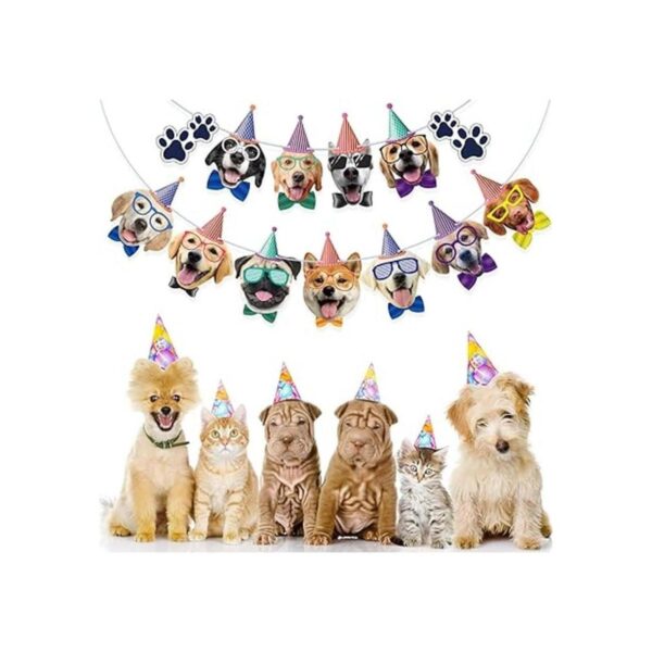 Banner de cumpleaños para perro guirnalda de cumpleaños