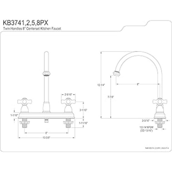 Kingston Brass KB3745PX Restoration Grifo de cocina_2