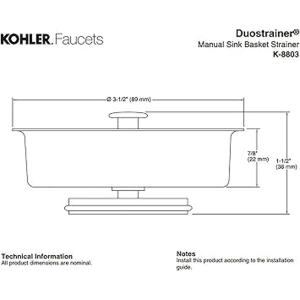 Filtro de cesta Kohler Duostrainer 8803CP_6