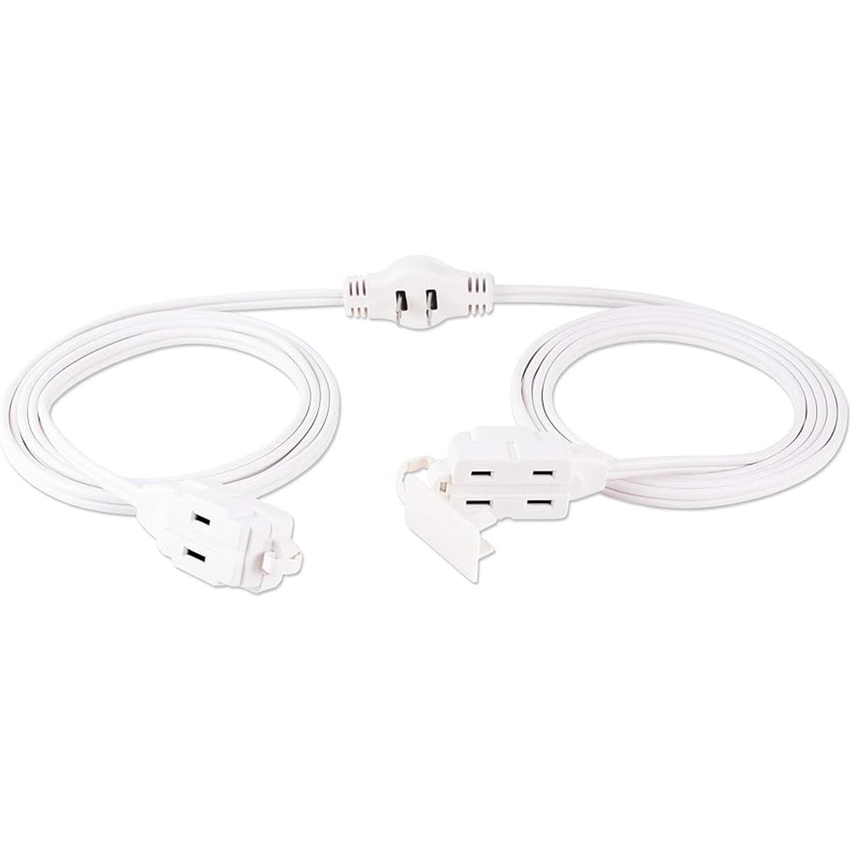 Cable de extensión de 6 pies 3 enchufe plano 2 puntas