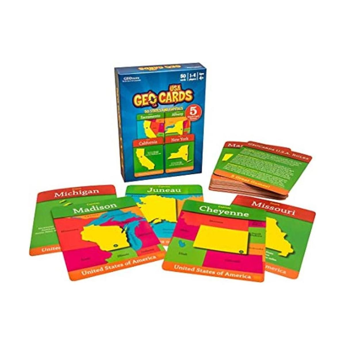 Geotoys GeoCards USA Juegos de cartas geográficas para