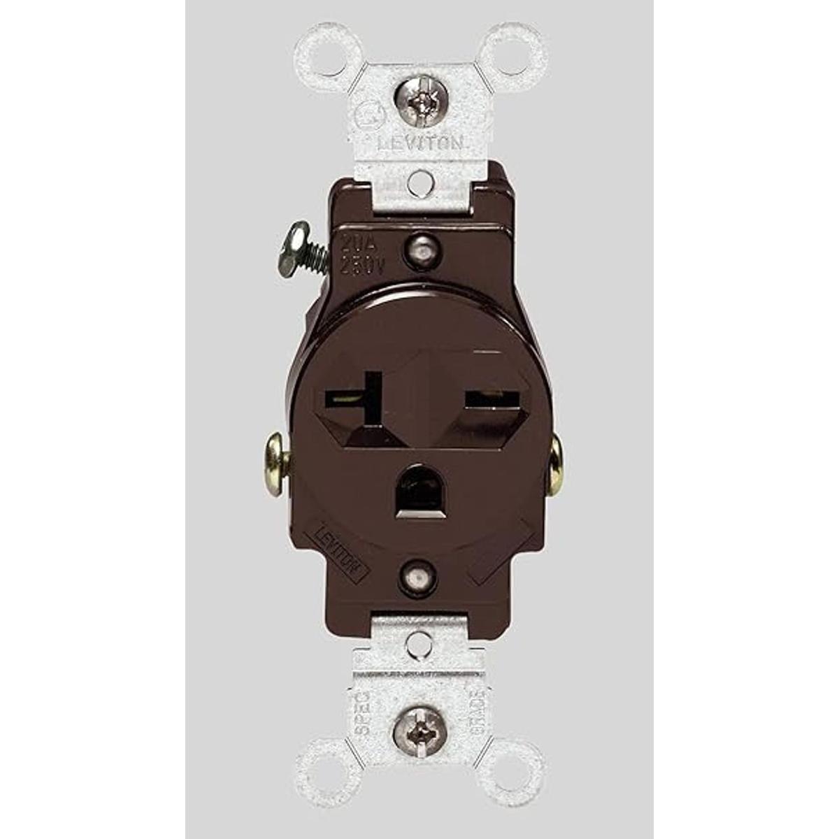 Leviton Receptáculo de cuerpo estrecho hoja recta grado