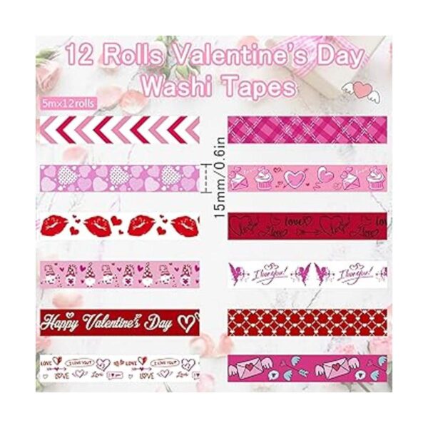 SANNIX 12 rollos de cinta Washi para el día de San