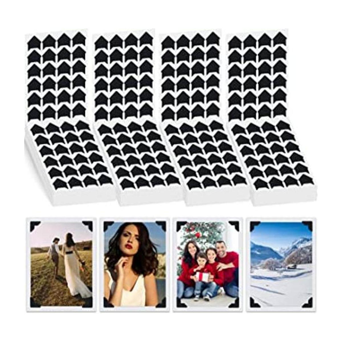 1200 esquinas de fotos esquinas autoadhesivas negras para