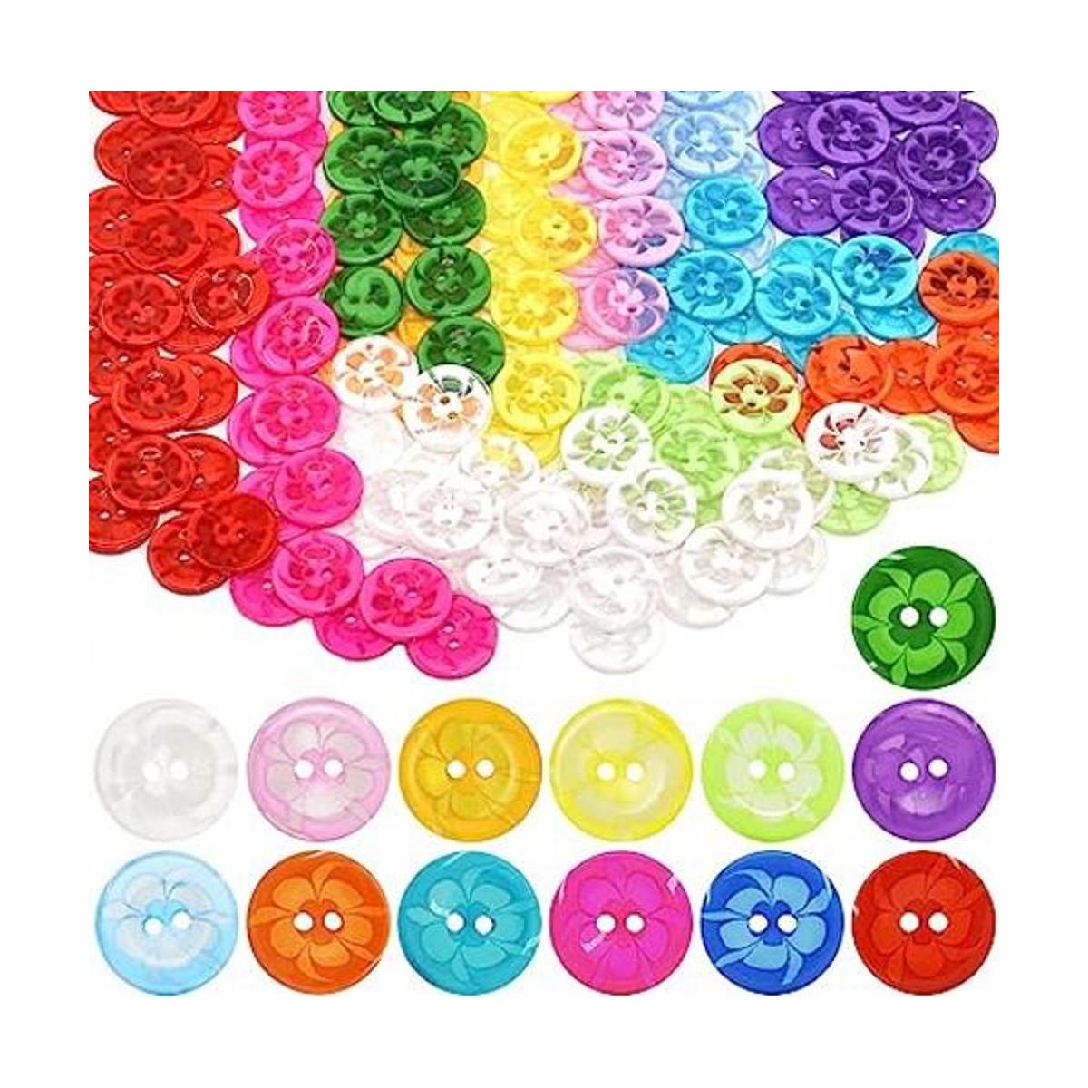 200 botones de costura de 0.630 in con forma de flor