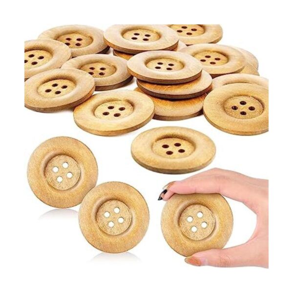 30 botones de madera de gran tamaño de 2.36 pulgadas