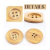 30 botones de madera de gran tamaño de 2.36 pulgadas