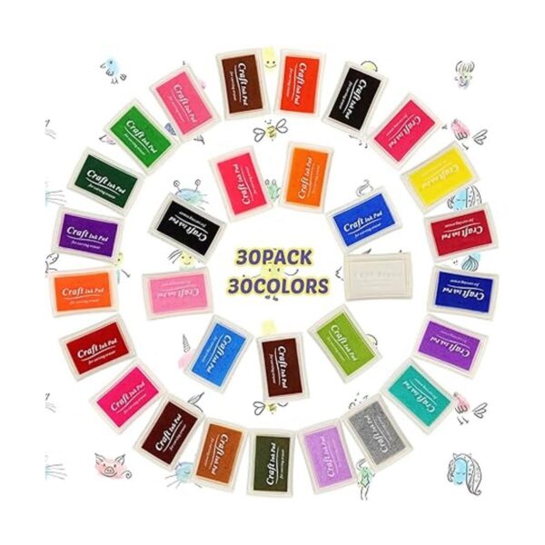 Almohadillas de tinta para manualidades de 30 colores para