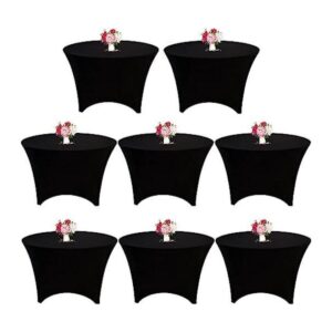 Paquete de 8 manteles redondos de elastano de 6 pies 72