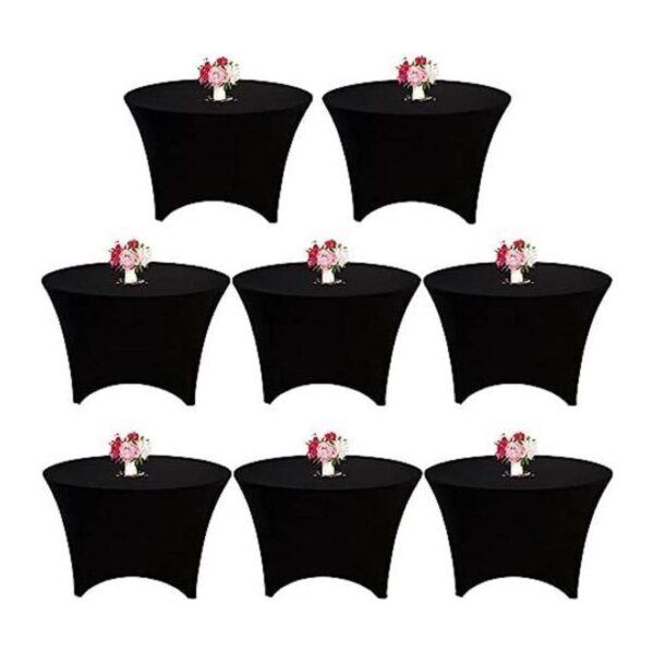 Paquete de 8 manteles redondos de elastano de 6 pies 72